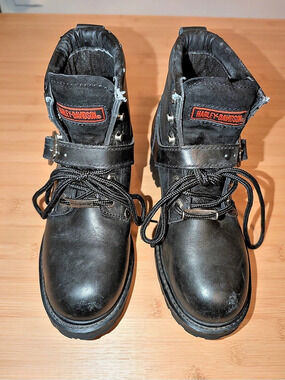 ☘️ Harley-Davidson Brake Buckle Motorcycle Boots Black US Womens 7